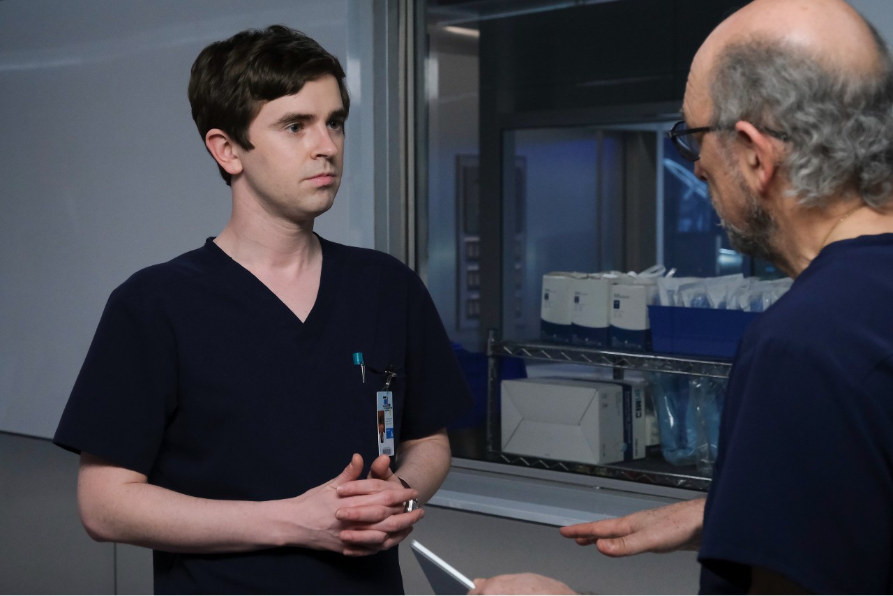 Freddie Highmore as Shaun Murphy on The Good Doctor.