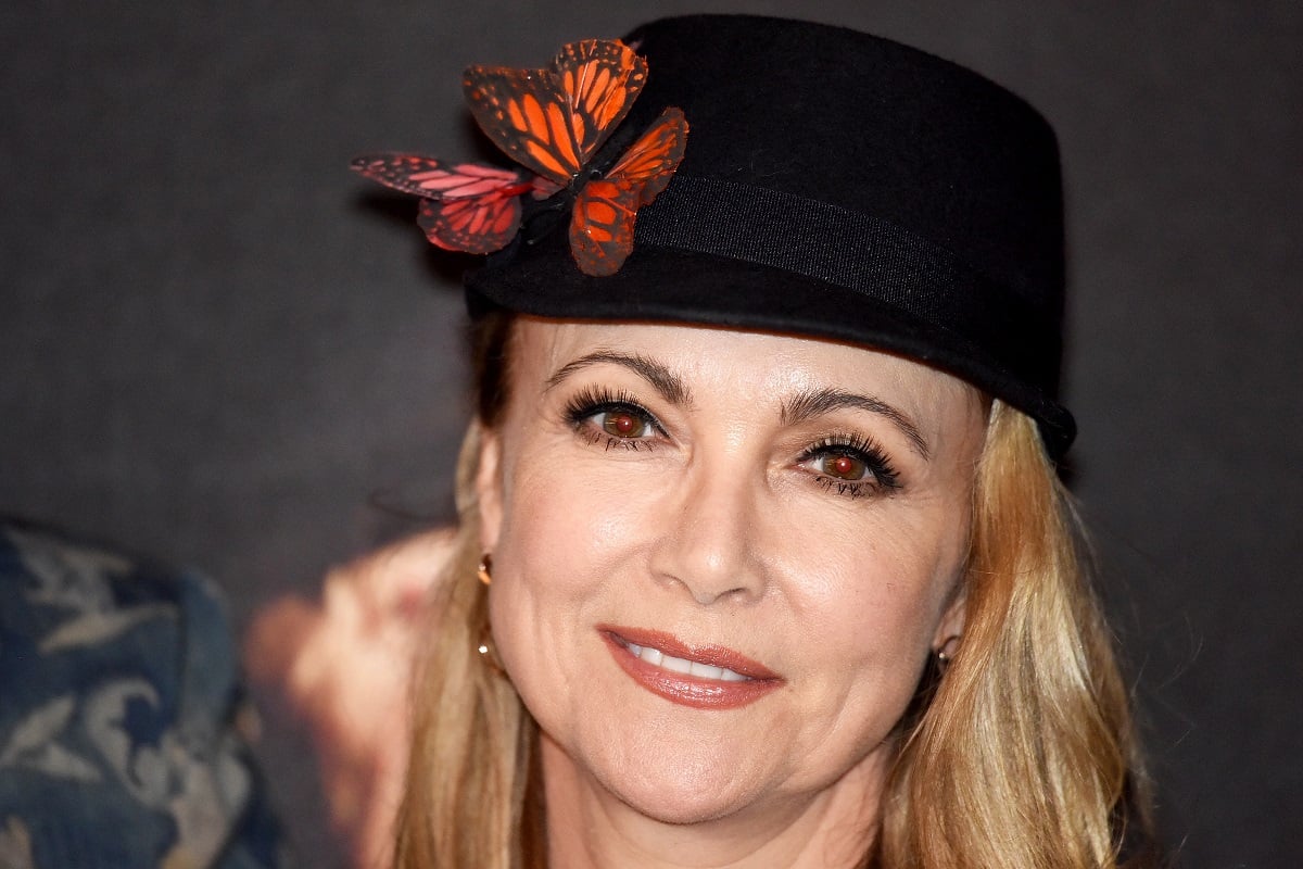 'General Hospital' star Emma Samms wearing a black and orange butterfly hat while smiling for a photo.