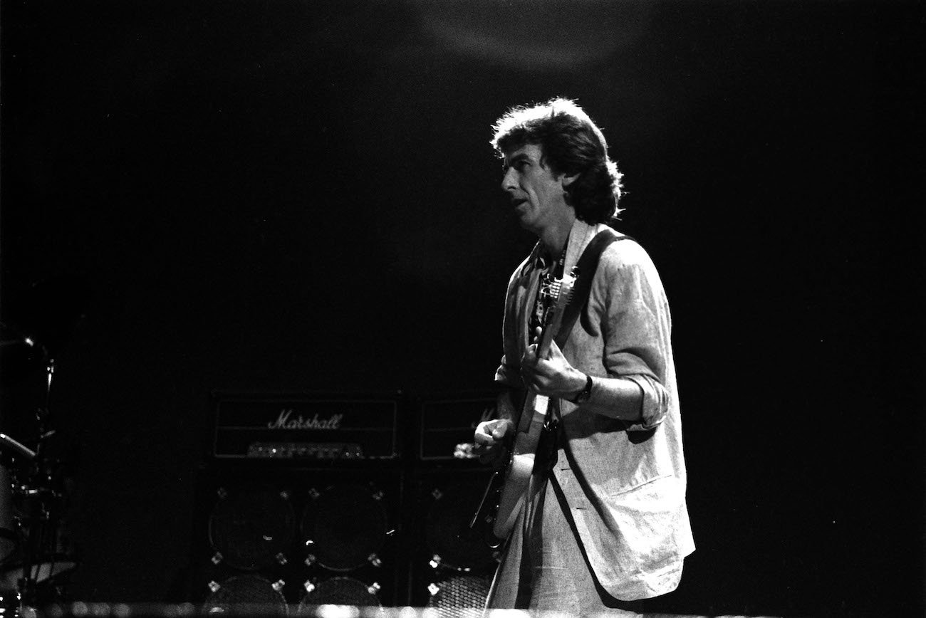 George Harrison performing with Deep Purple in 1984.