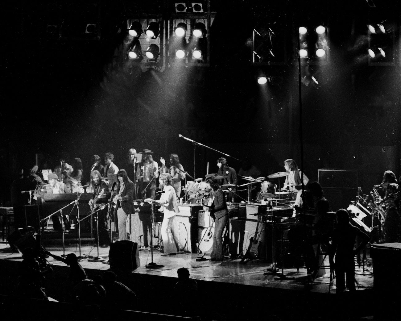 George Harrison performing at the Concert for Bangladesh in 1971.
