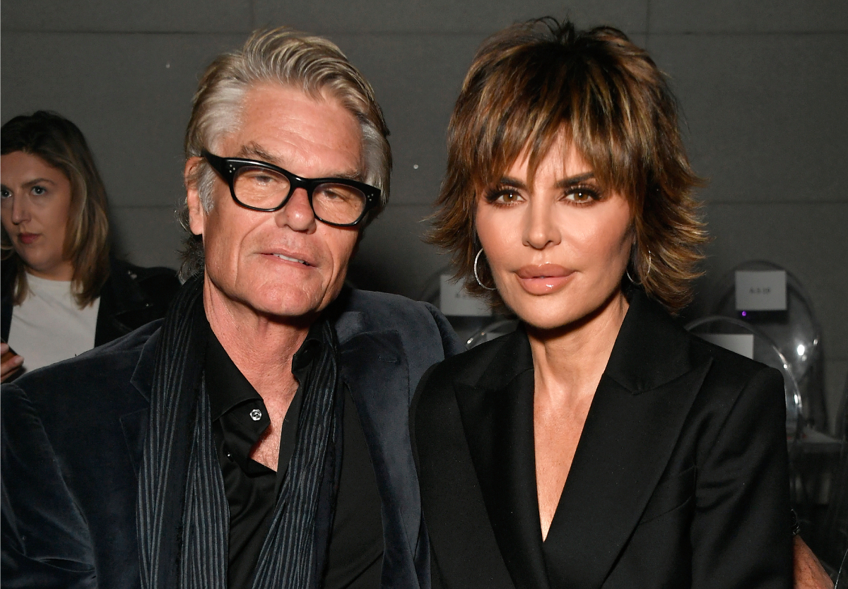 Harry Hamlin and Lisa Rinna attend the 2020 Christian Cowan x Powerpuff Girls Runway Show on March 08, 2020 in Hollywood, California