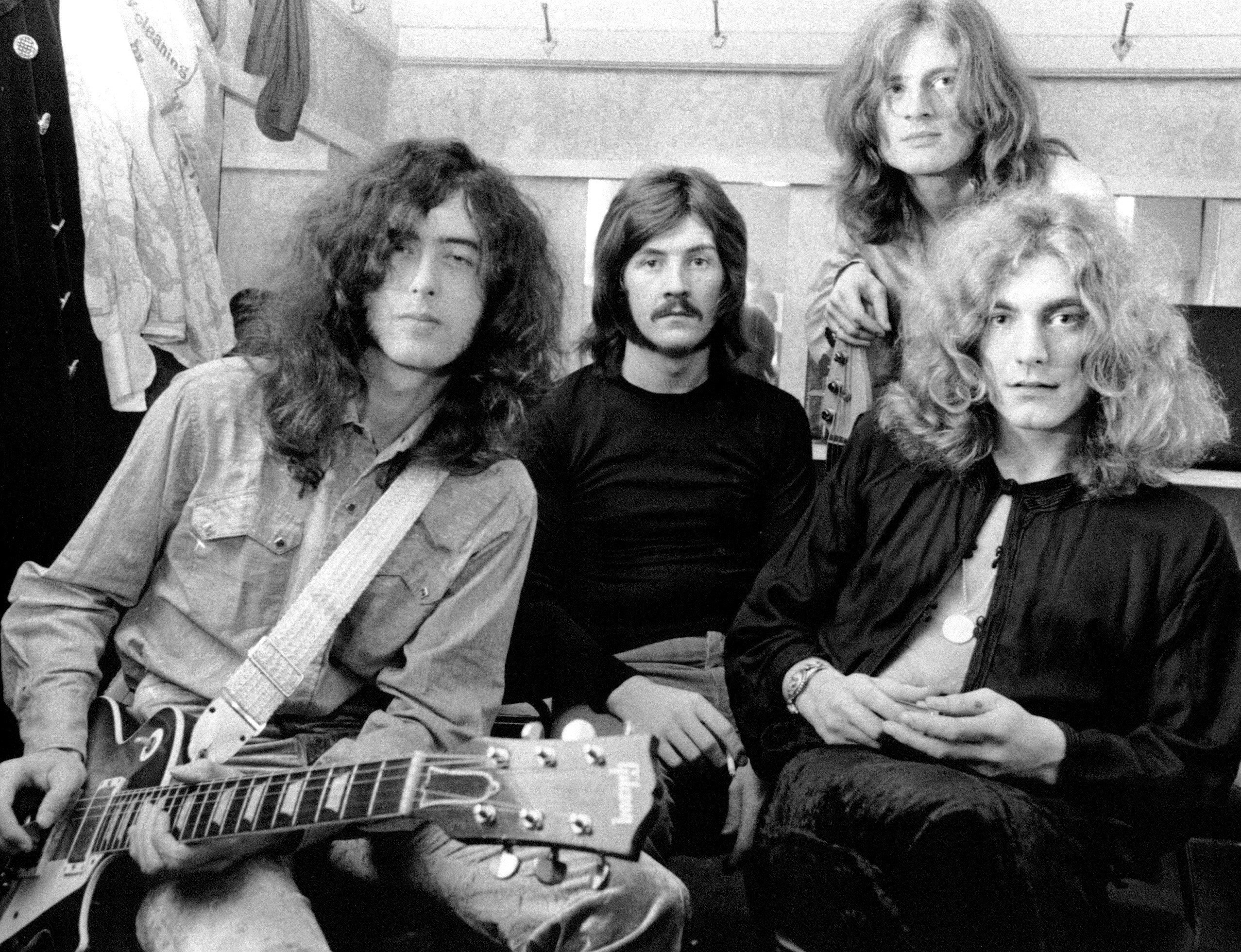 Led Zeppelin in black-and-white