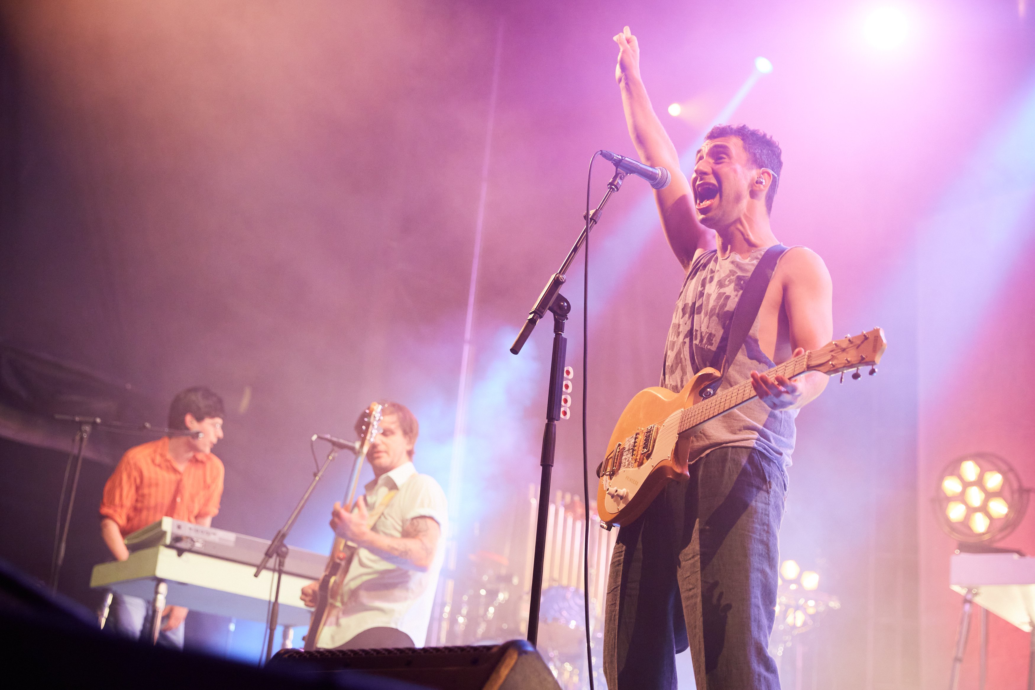 Mike Riddleberger, Mikey Hart, and Jack Antonoff of Bleachers