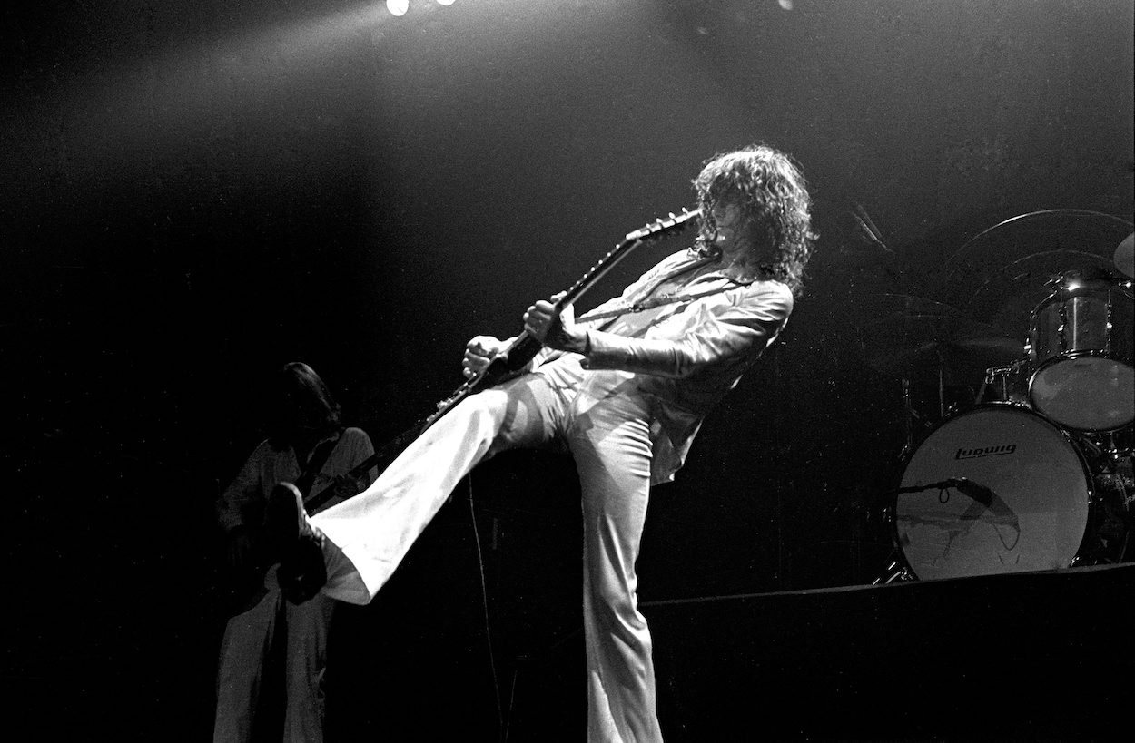 Jimmy Page, who wrote a riff that took listeners out of their comfort zone on 'Dancing Days,' plays Madison Square Garden in 1977.