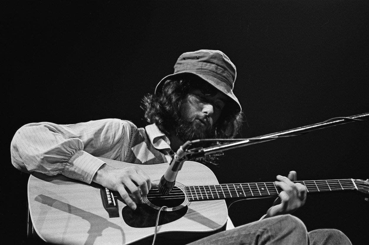 Jimmy Page, whose proved his musical skills extended beyond the guitar, plays with Led Zeppelin in Los Angeles in 1970.