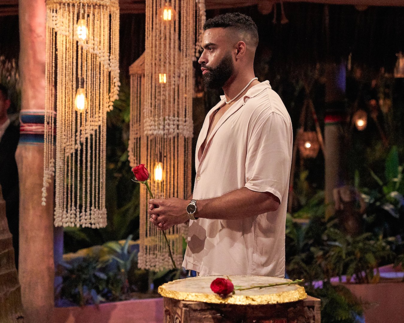 Justin Glaze holding a rose in 'Bachelor in Paradise' Season 8