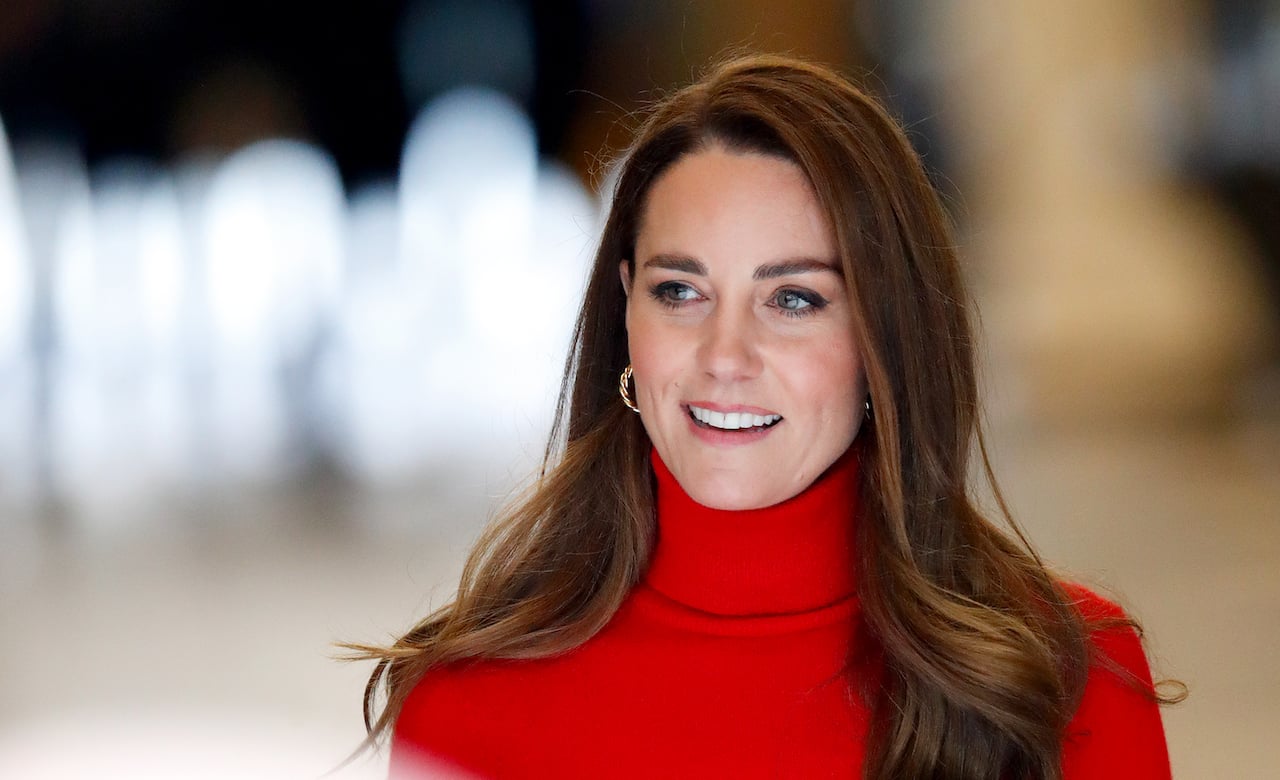 Kate Middleton departs after delivering the keynote speech at an event hosted by the Forward Trust to launch the charity's 'Taking Action on Addiction' campaign at BAFTA on October 19, 2021, in London, England.