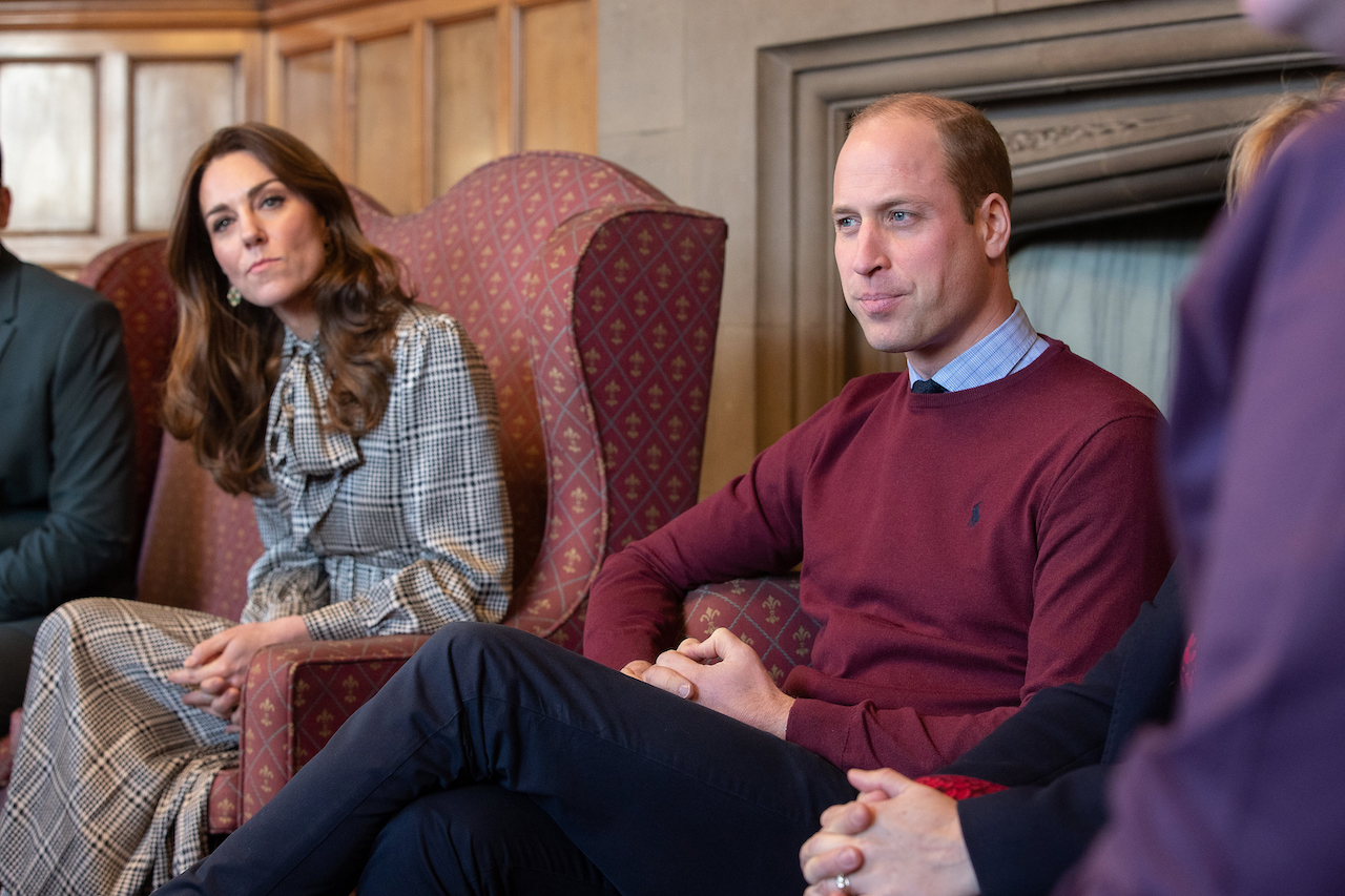 Kate Middleton and Prince William, pictured sitting side-by-side in 2020.