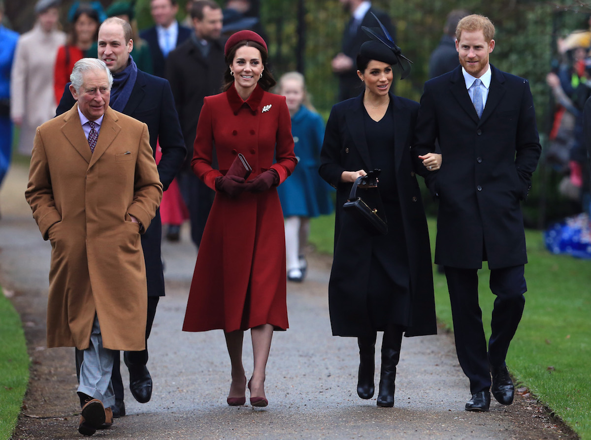 King Charles and Prince William, whose 'indignation' toward Prince Harry and Meghan Markle included the Sussex Royal website, speaking on matters 'above their pay grade' and more according to a historian, walk with Kate Middleton, Meghan Markle, and Prince Harry