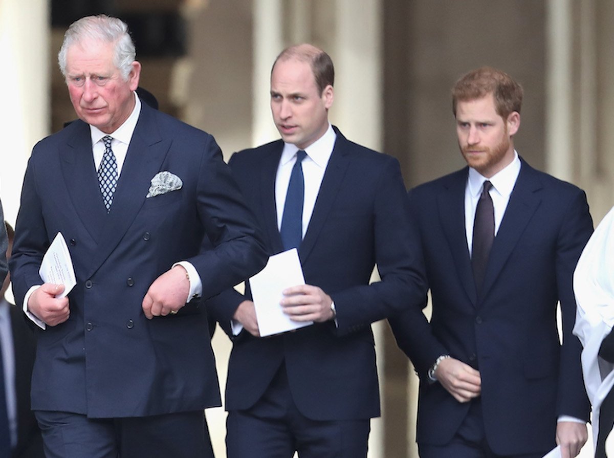 King Charles,walks with Prince William and Prince Harry 