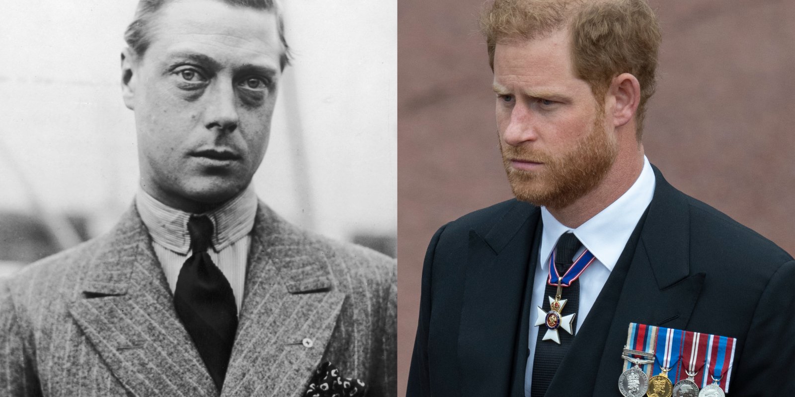King Edward VIII and Prince Harry in side by side photographs.