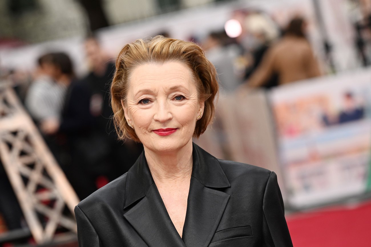 Lesley Manville at the the U.K. premiere of 'Mrs. Harris Goes To Paris' in 2022.