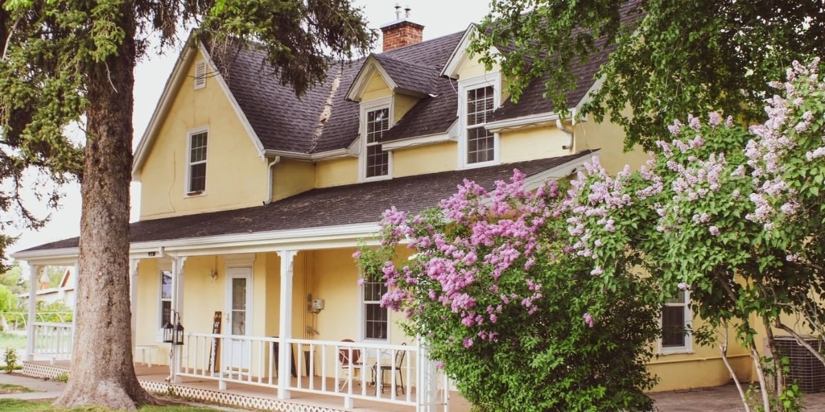 The outside of Meri Brown's bed and breakfast, 'Lizzie's Heritage Inn, in Utah.