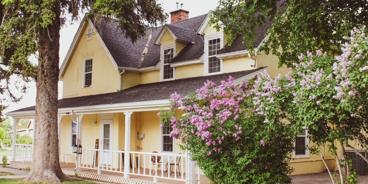 The outside of Meri Brown's bed and breakfast, 'Lizzie's Heritage Inn, in Utah.