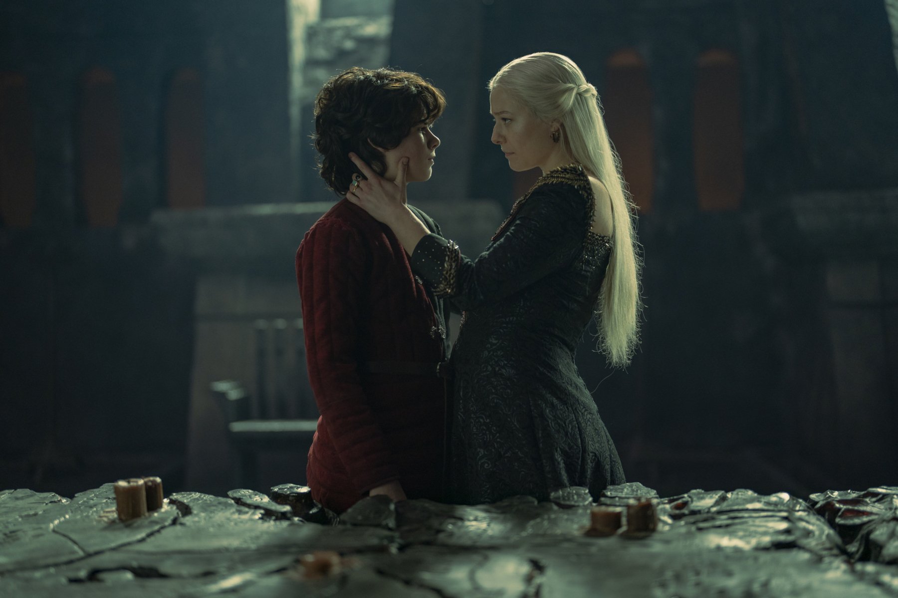 Elliot Grihault and Emma D'Arcy as Lucerys and Rhaenyra Targaryen in 'House of the Dragon' Season 1 for our death list.