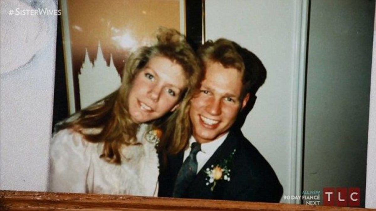 Meri Brown and Kody Brown on their wedding day in 1990 as shown on 'Sister Wives' on TLC.