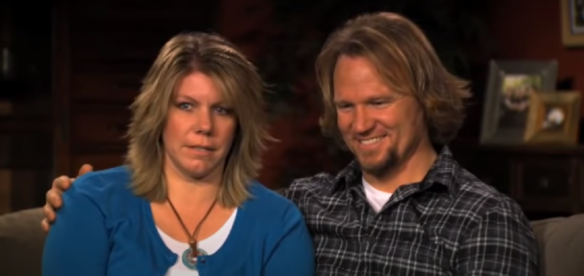 Meri Brown and Kody Brown sit down for an interview during ane episode of 'Sister Wives' 