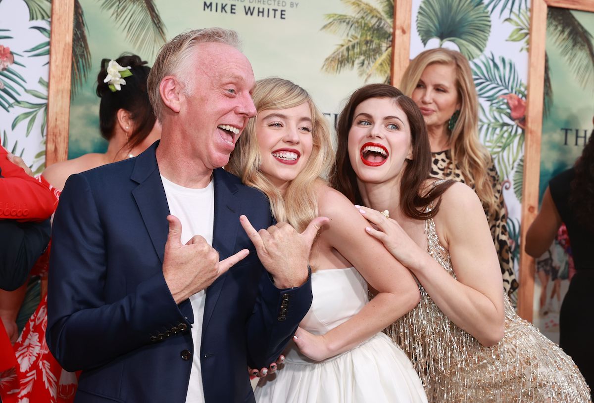 Mike White, Sydney Sweeney and Alexandra Daddario at the premiere of