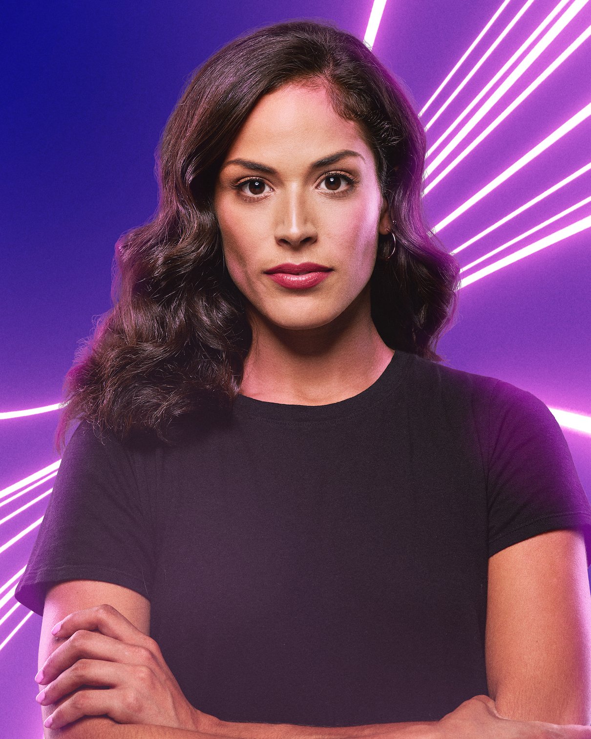 Nany González from 'The Challenge' Season 38 against a purple background