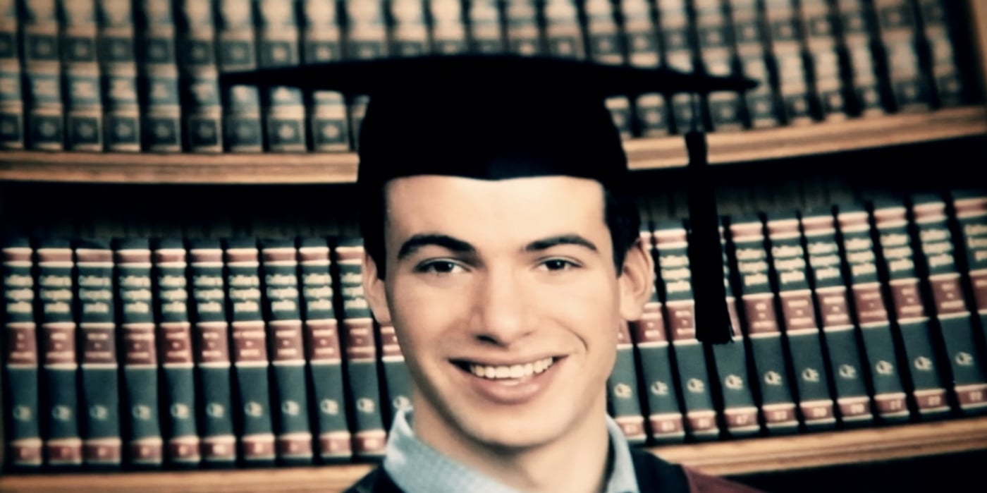 Nathan Fielder graduating college as seen in the intro of 'Nathan For You' on Comedy Central.