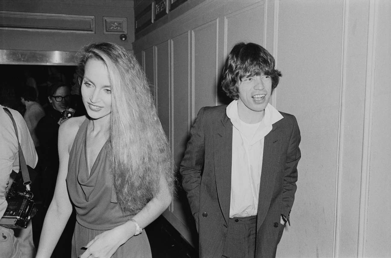 Jerry Hall and Mick Jagger at Studio 54 in 1978.