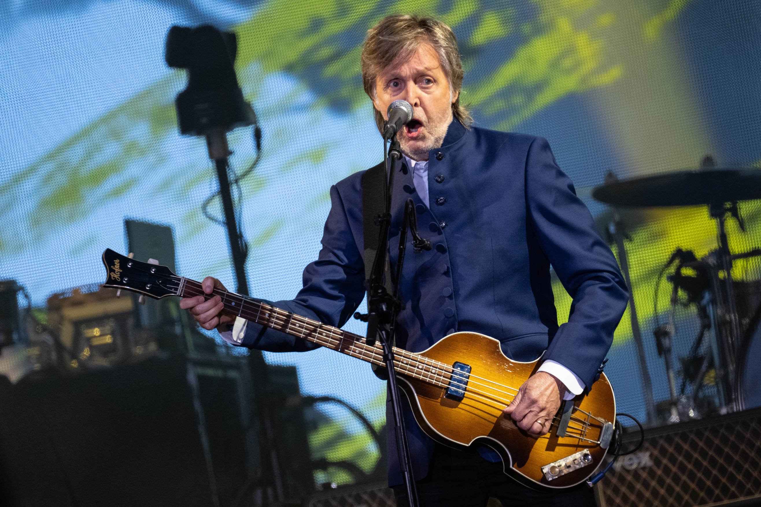 Paul McCartney performs at the Glastonbury Festival at Worthy Farm, Pilton