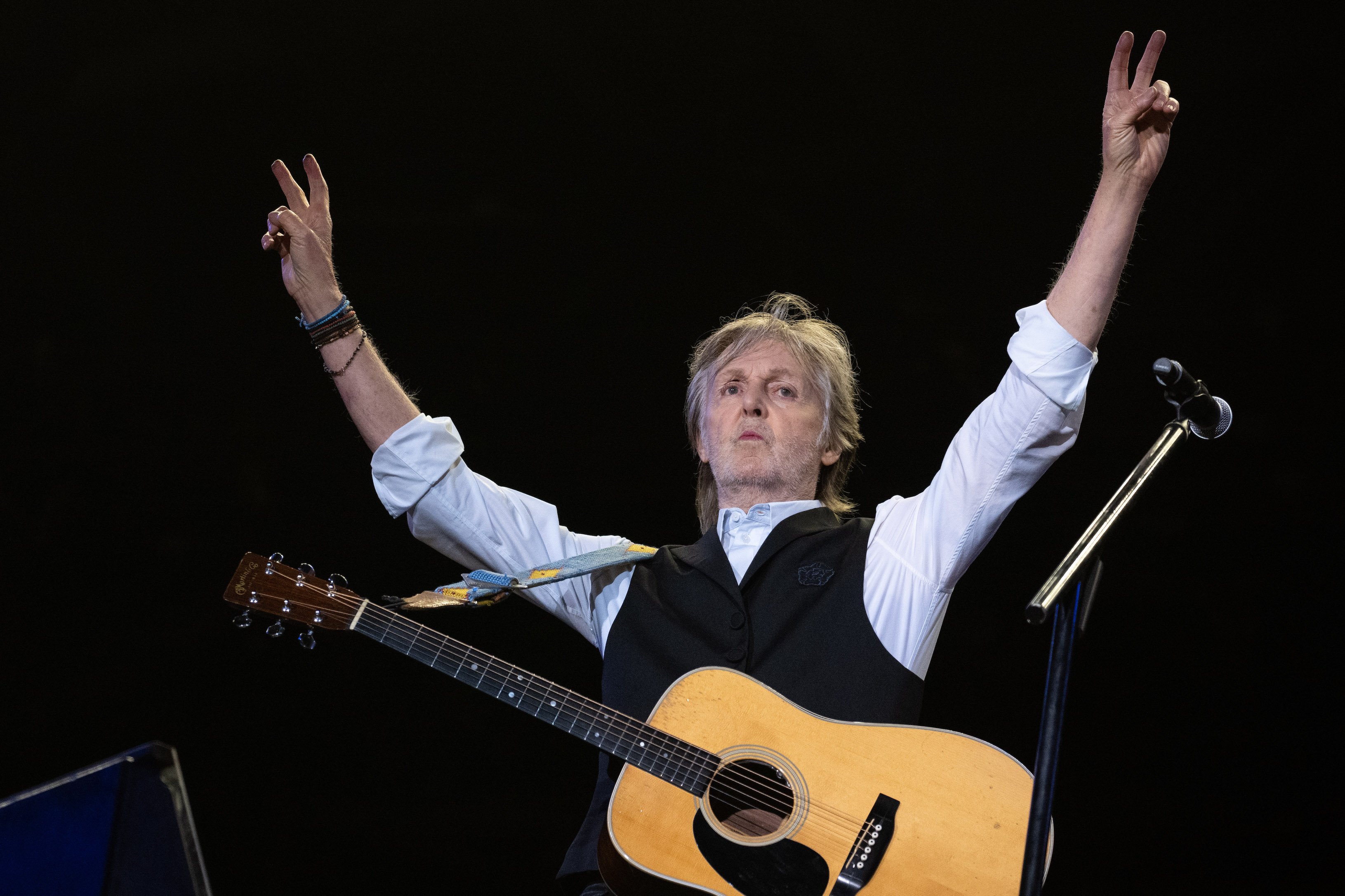 Paul McCartney performs at day four of the Glastonbury Festival