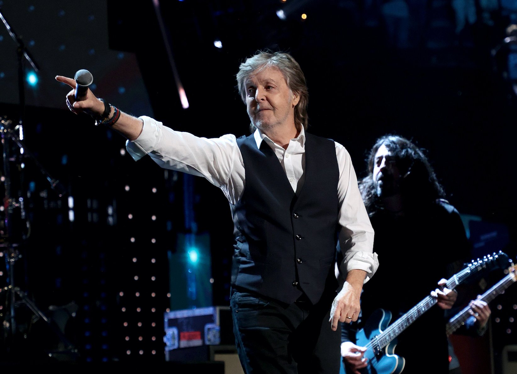 Paul McCartney performs songs at the 36th annual Rock and Roll Hall of Fame induction ceremony