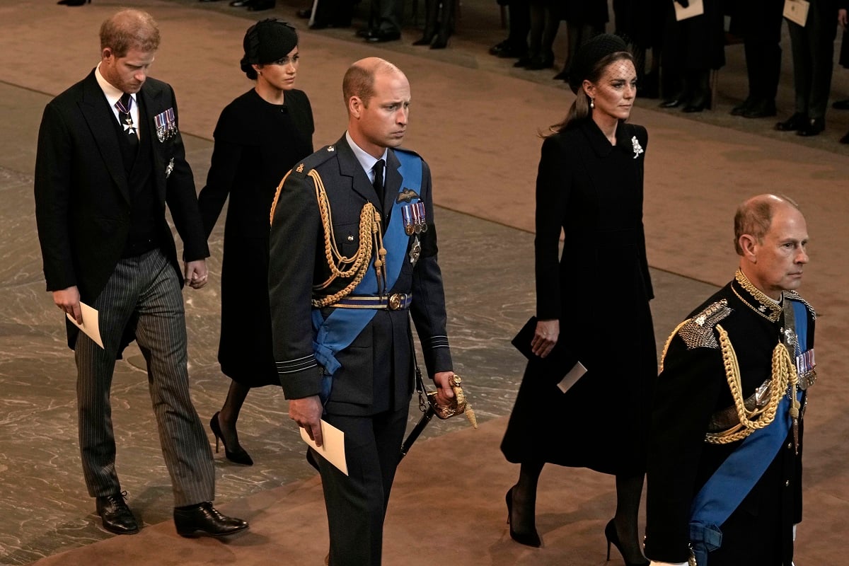 Prince Harry and Meghan Markle complain about treatment at Queen's funeral after Prince William, Kate Middleton and Prince Edward took her coffin to Westminster Hall