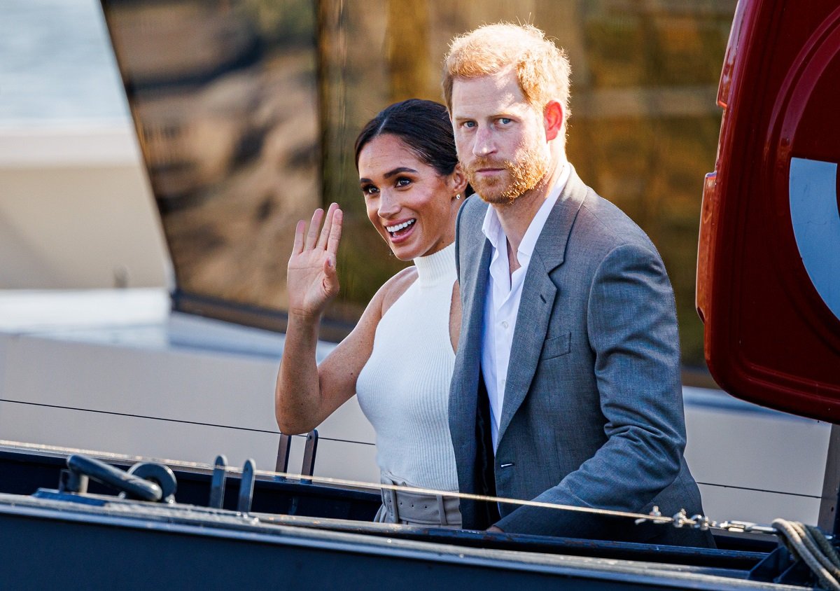 Prince Harry and Meghan Markle aboard a boat during the Invictus Games Dusseldorf, Germany