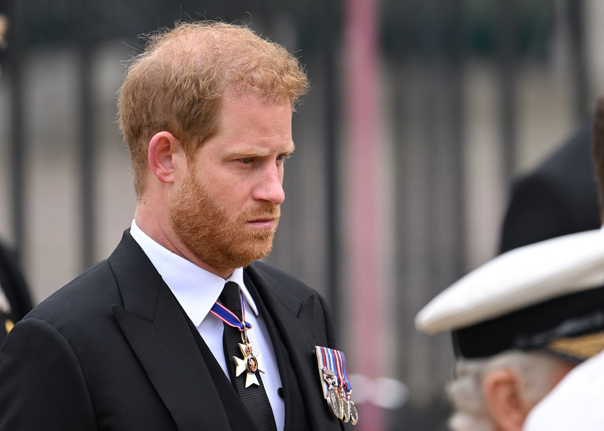 Prince Harry, who a commentator says still 'clings on to the past,' photographed at the state funeral of Queen Elizabeth II
