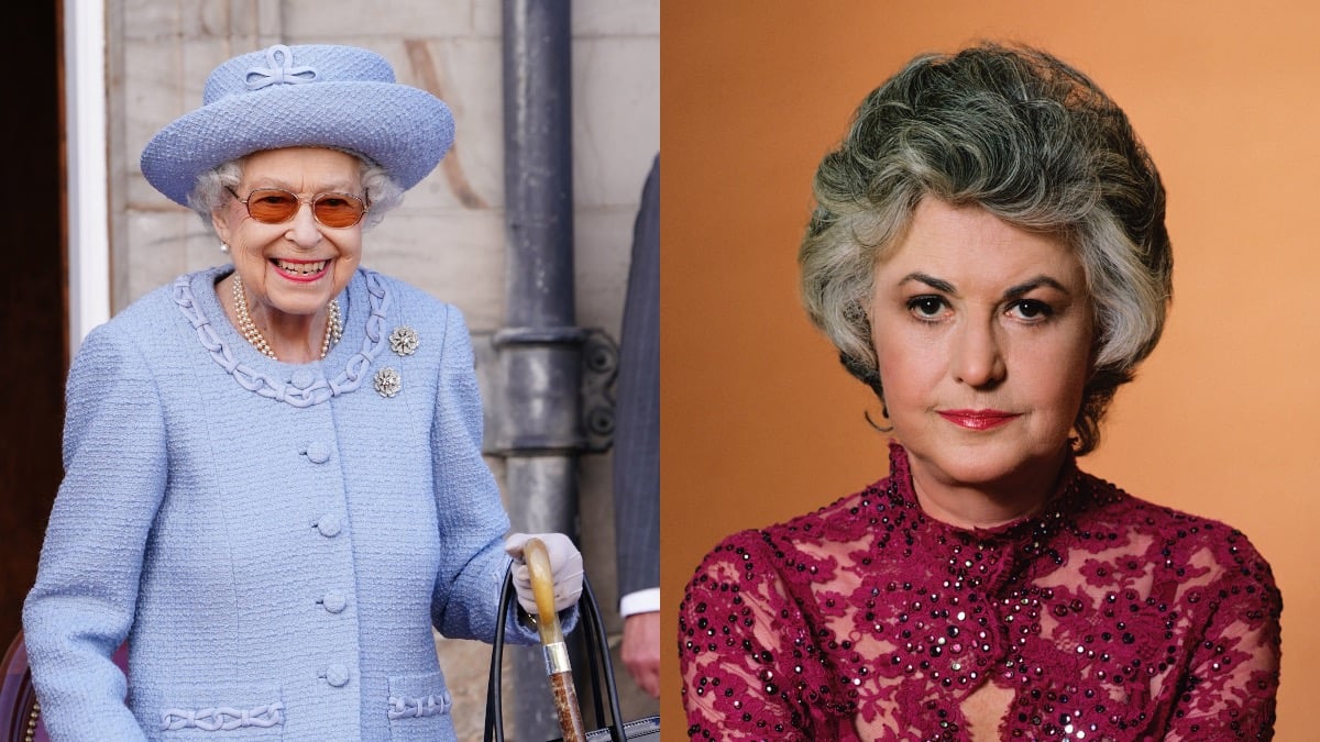 (L) Queen Elizabeth II pictured in June of 2022 (R) Bea Arthur in an undated photo