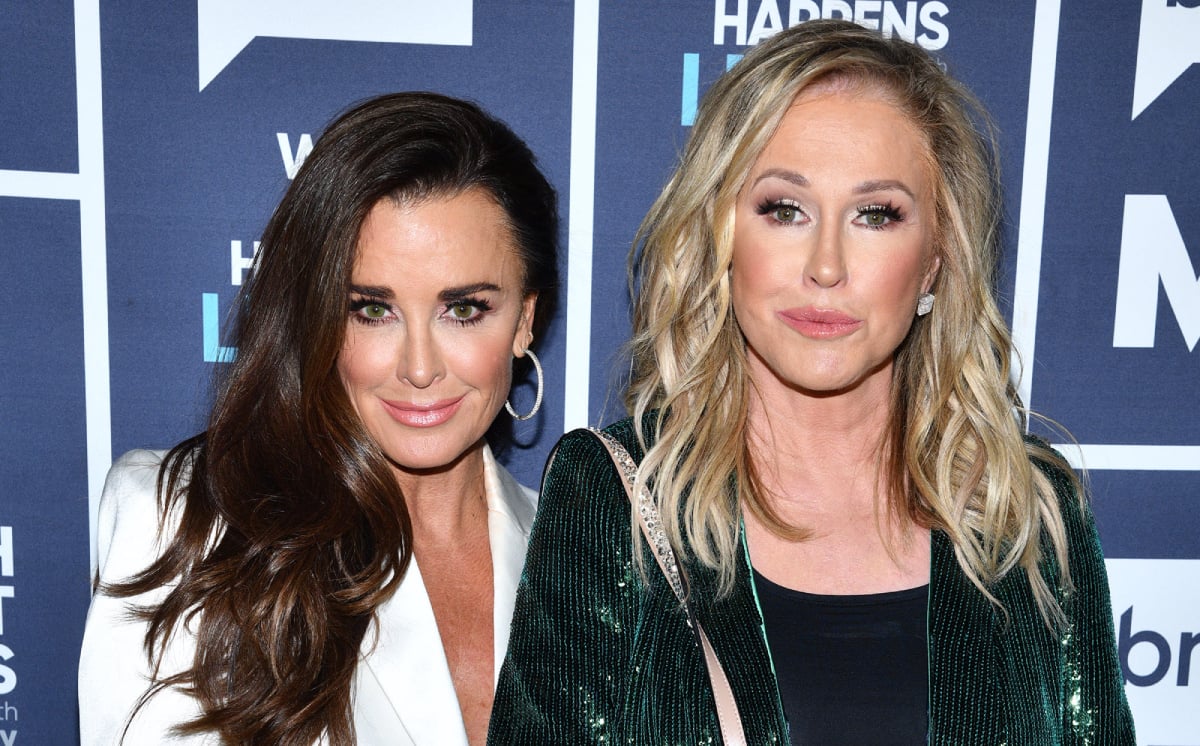 Kyle Richards and her sister Kathy Hilton promote the Real Housewives of Beverly Hills during an appearance on Watch What Happens Live