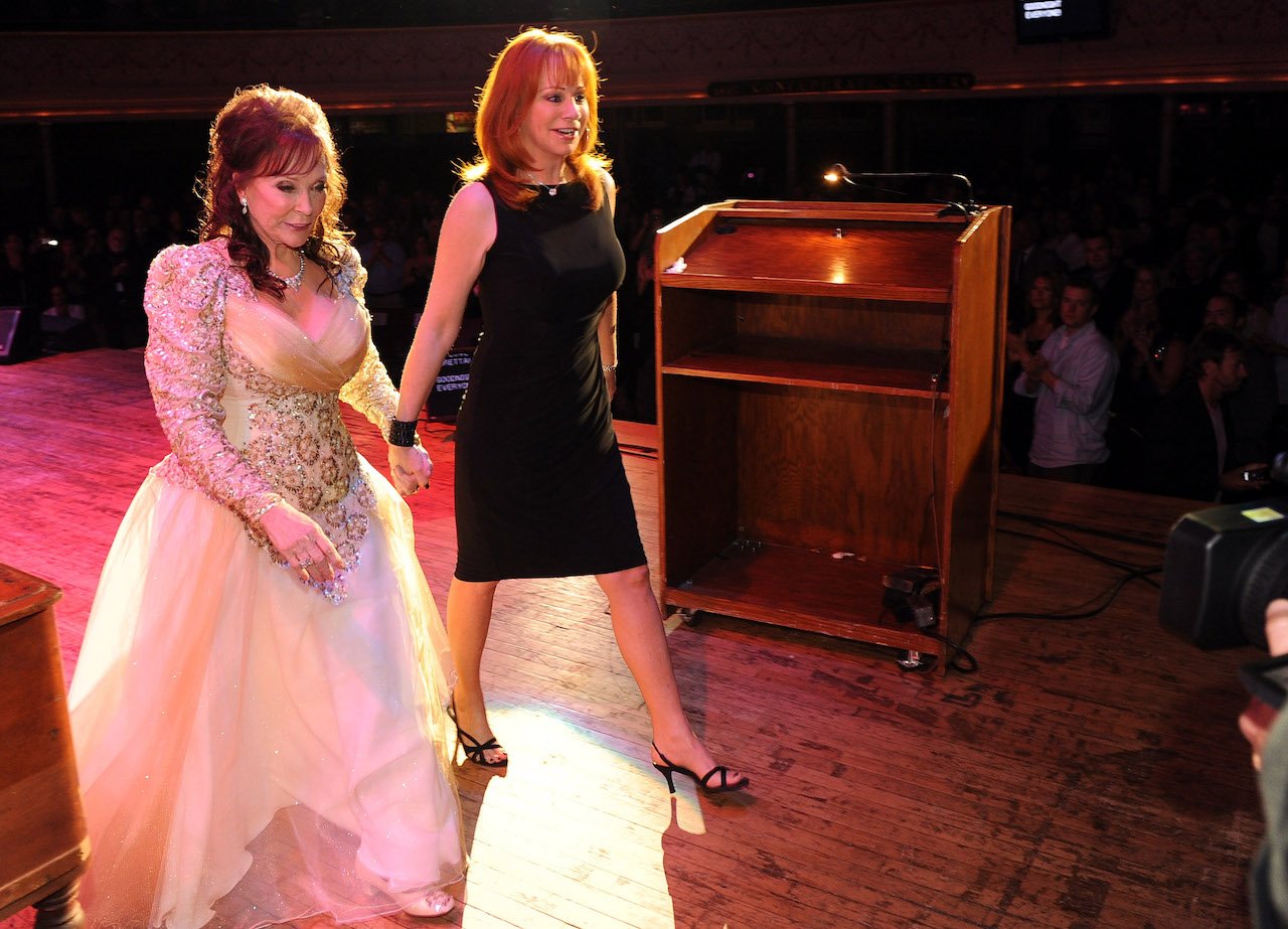 Reba McEntire and Loretta Lynn backstage during the GRAMMY Salute to Country Music Honoring Loretta Lynn.