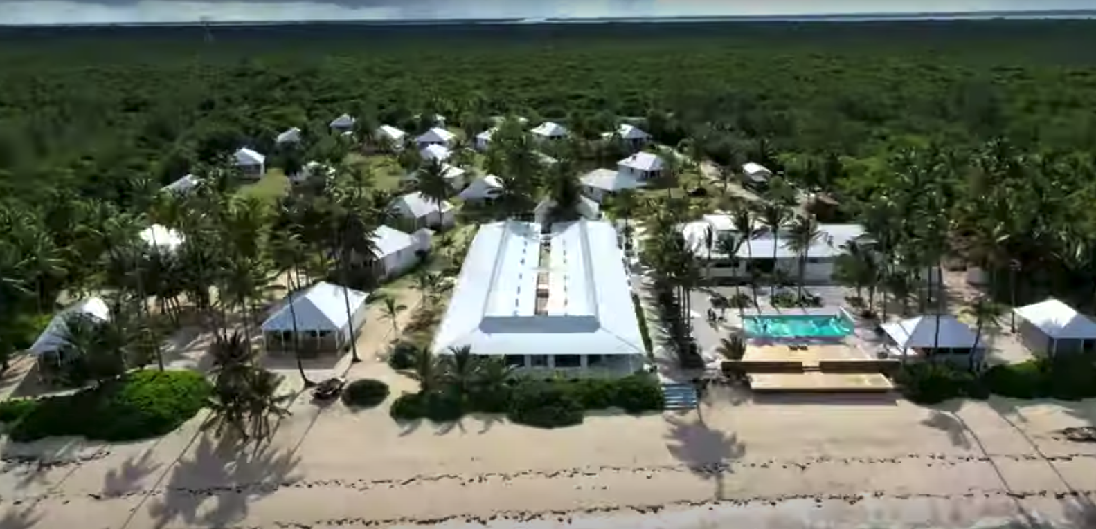 Aerial view of Caerula Mar Club from 'Renovation Island'