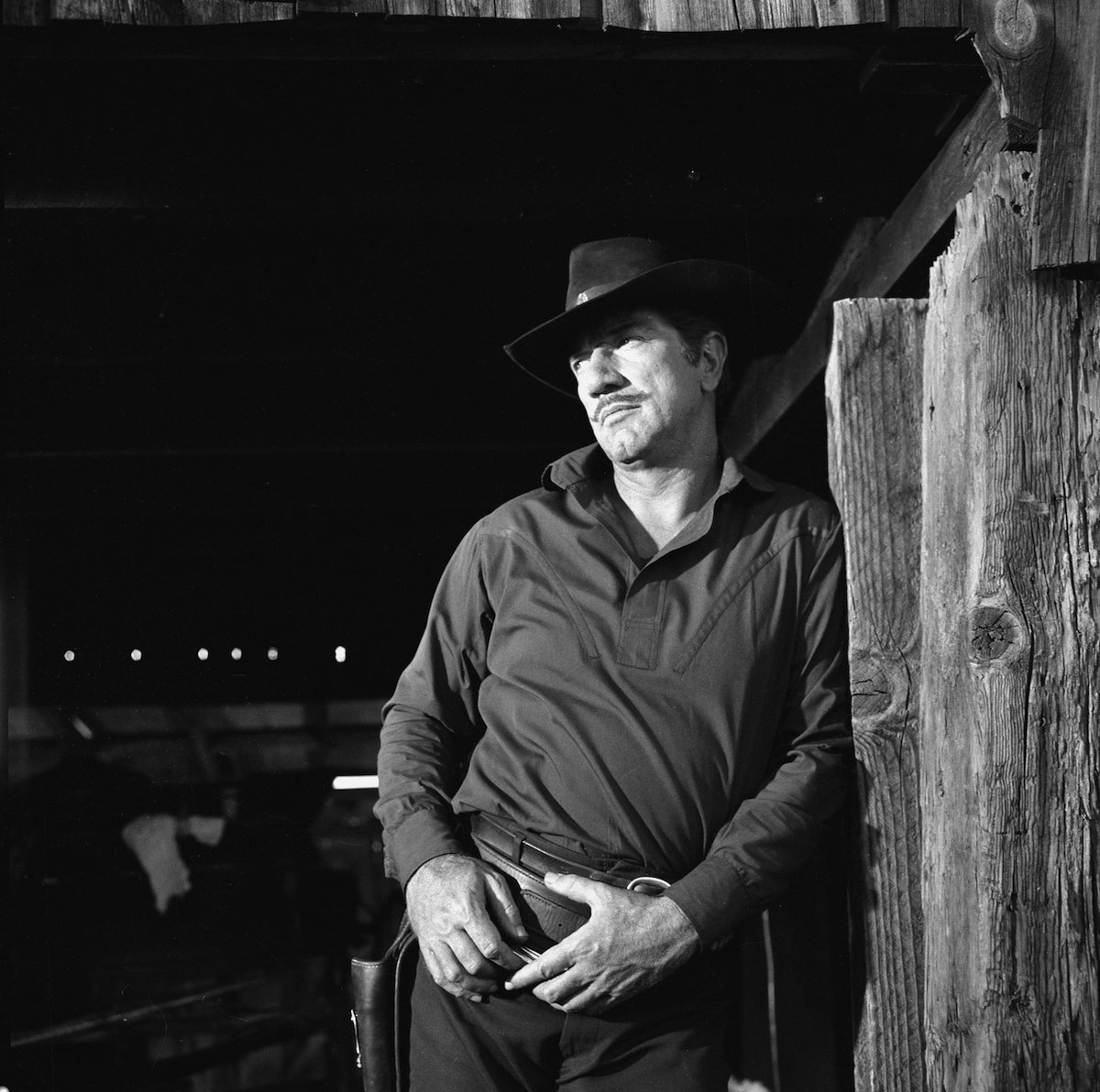 Black and white photo of Richard Boone in 'Have Gun, Will Travel'