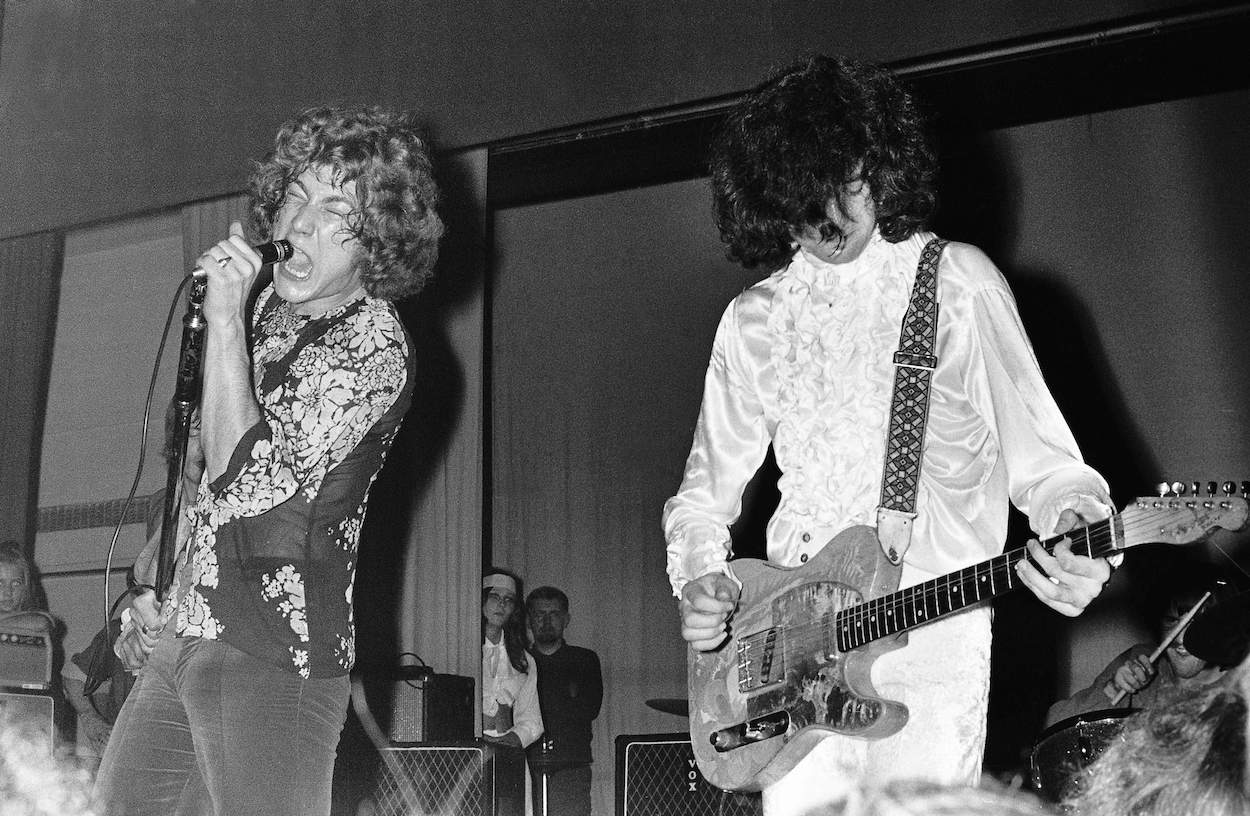 Robert Plant (left), who became Led Zeppelin's singer days after blowing Jimmy Page (right) away, performs with Led Zeppelin (billed The New Yardbirds) in 1968.