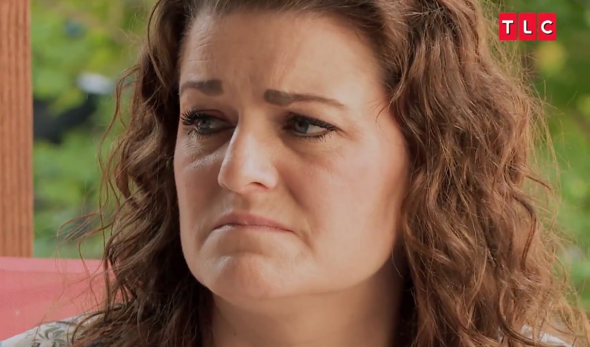 Robyn Brown crying on 'Sister Wives' Season 17 in a conversation with Meri Brown on season 17 on TLC.