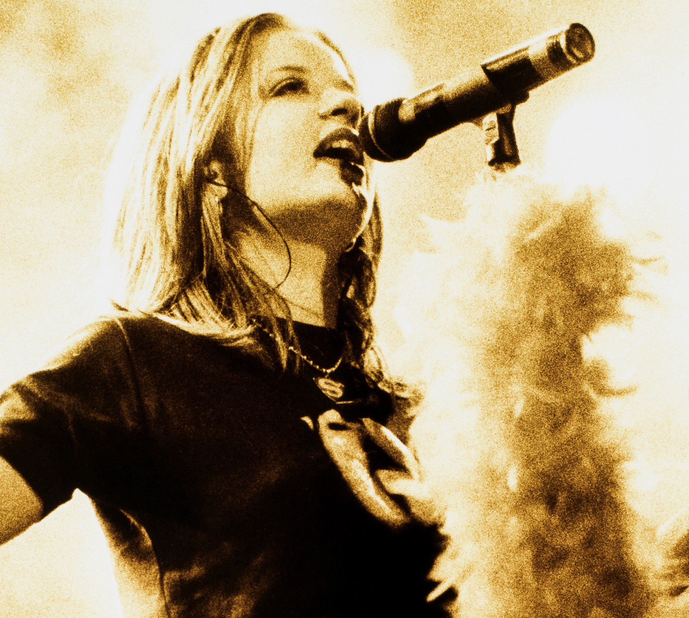 Shirley Manson of Garbage with a microphone