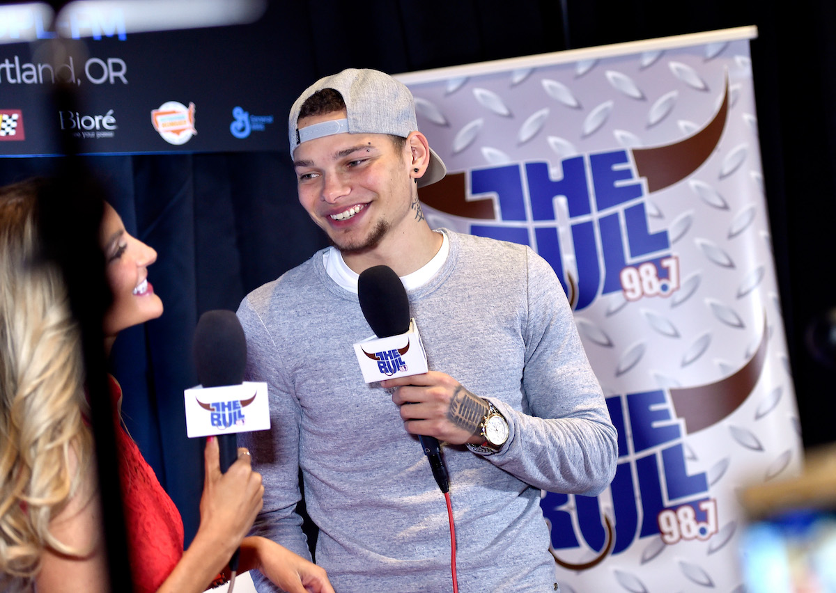 Singer Kane Brown attends a radio show in 2016