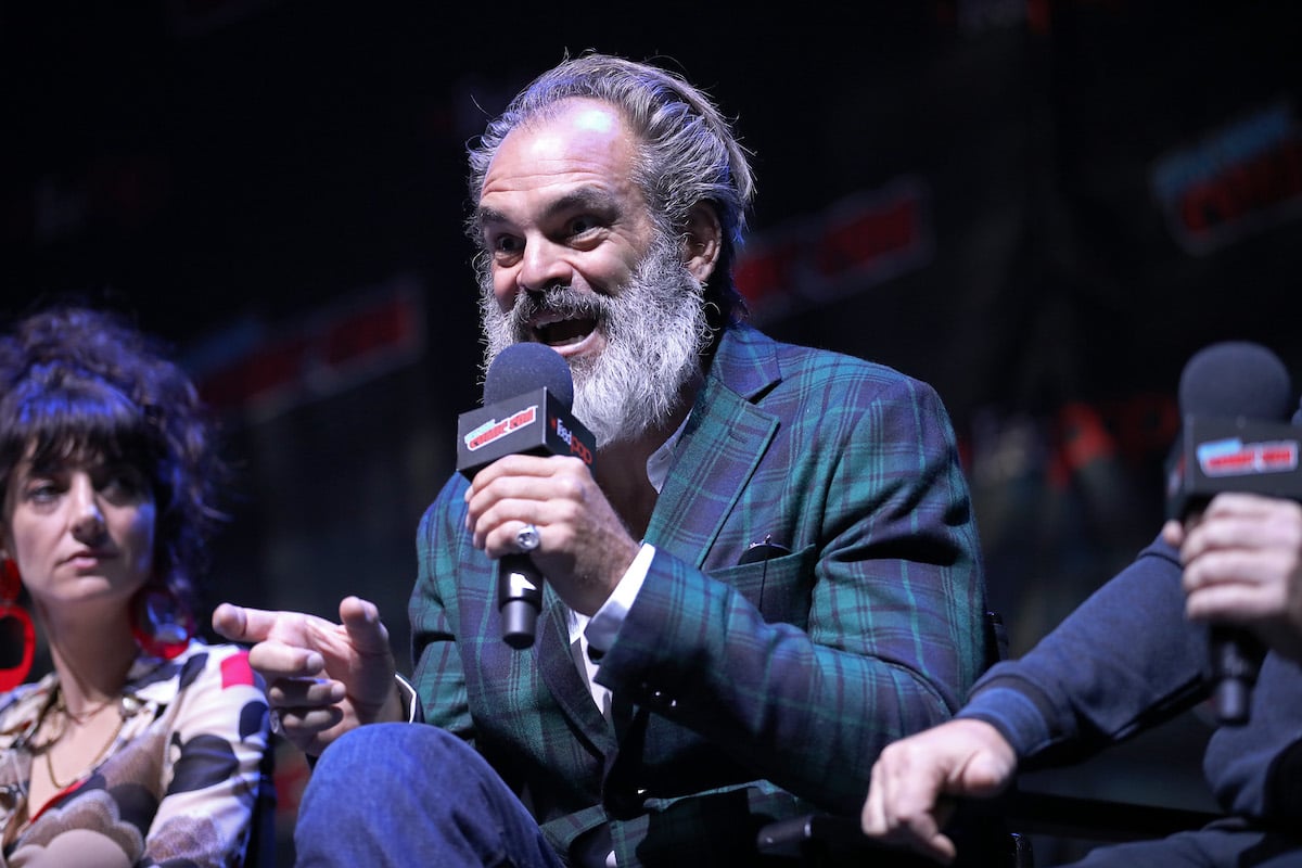 Steven Ogg speaks onstage at the Snowpiercer panel during New York Comic Con in 2019