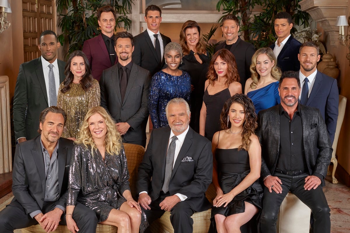 'The Bold and the Beautiful' cast poses for a group photo for the show's 35th anniversary celebration.