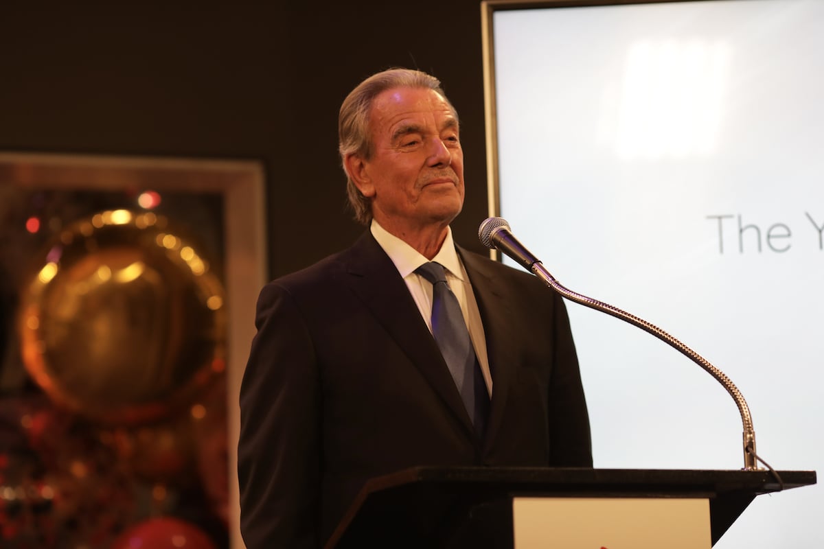 Eric Braeden speaking at a podium