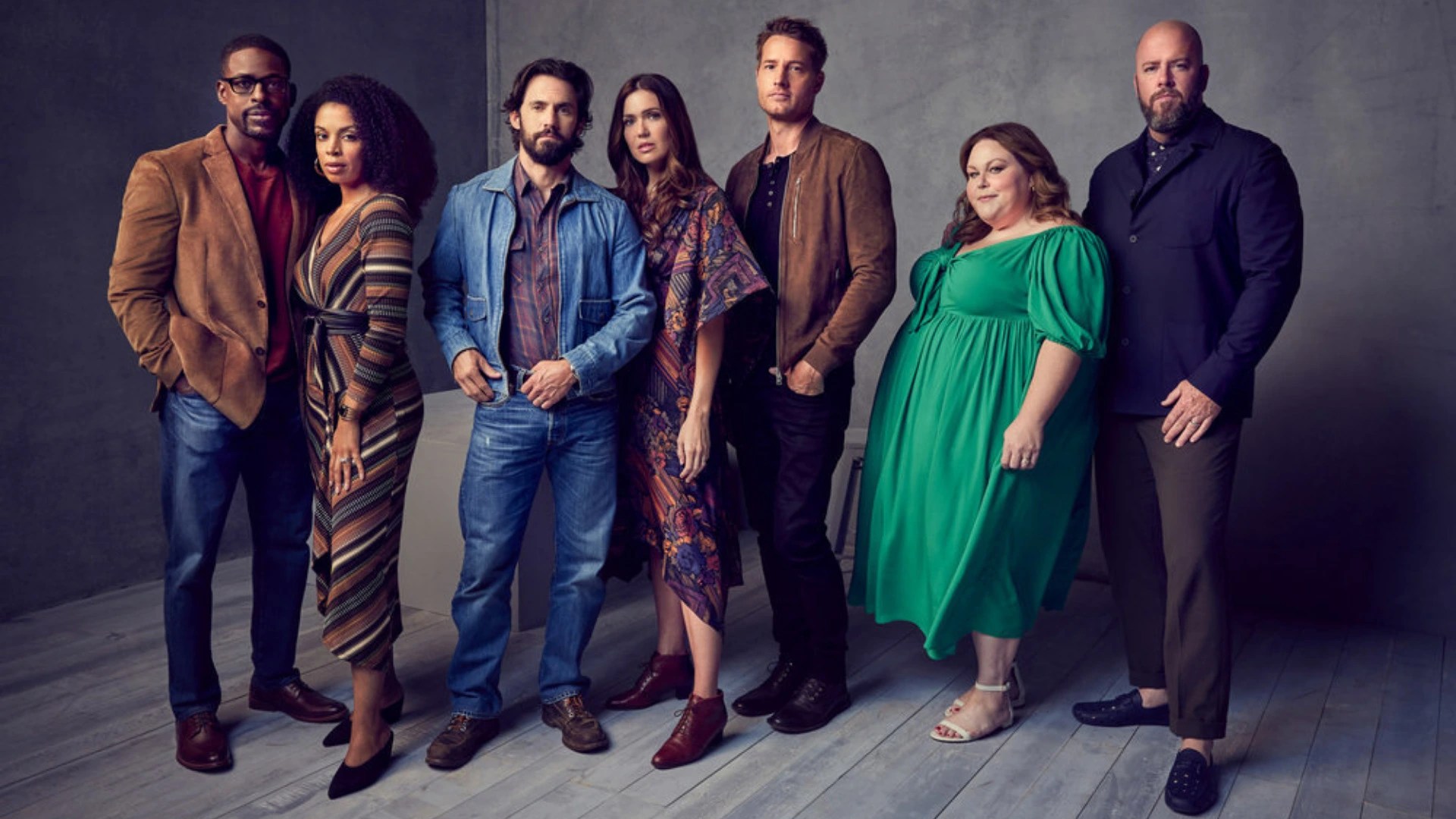 ‘This Is Us’ Season 6 cast members Sterling K. Brown as Randall, Susan Kelechi Watson as Beth, Milo Ventimiglia as Jack, Mandy Moore as Rebecca, Justin Hartley as Kevin, Chrissy Metz as Kate, Chris Sullivan as Toby