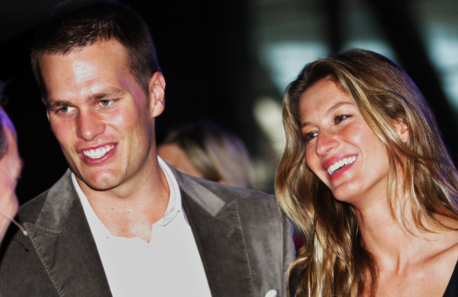 Tom Brady and Gisele Bundchen smiling together