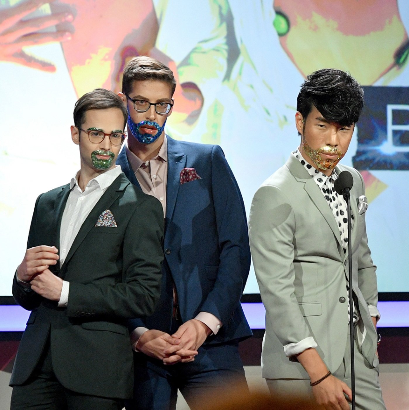 Zach Kornfeld, Keith Habersberger, and Eugene Lee Yang of The Try Guys speak onstage during the 6th annual Streamy Awards