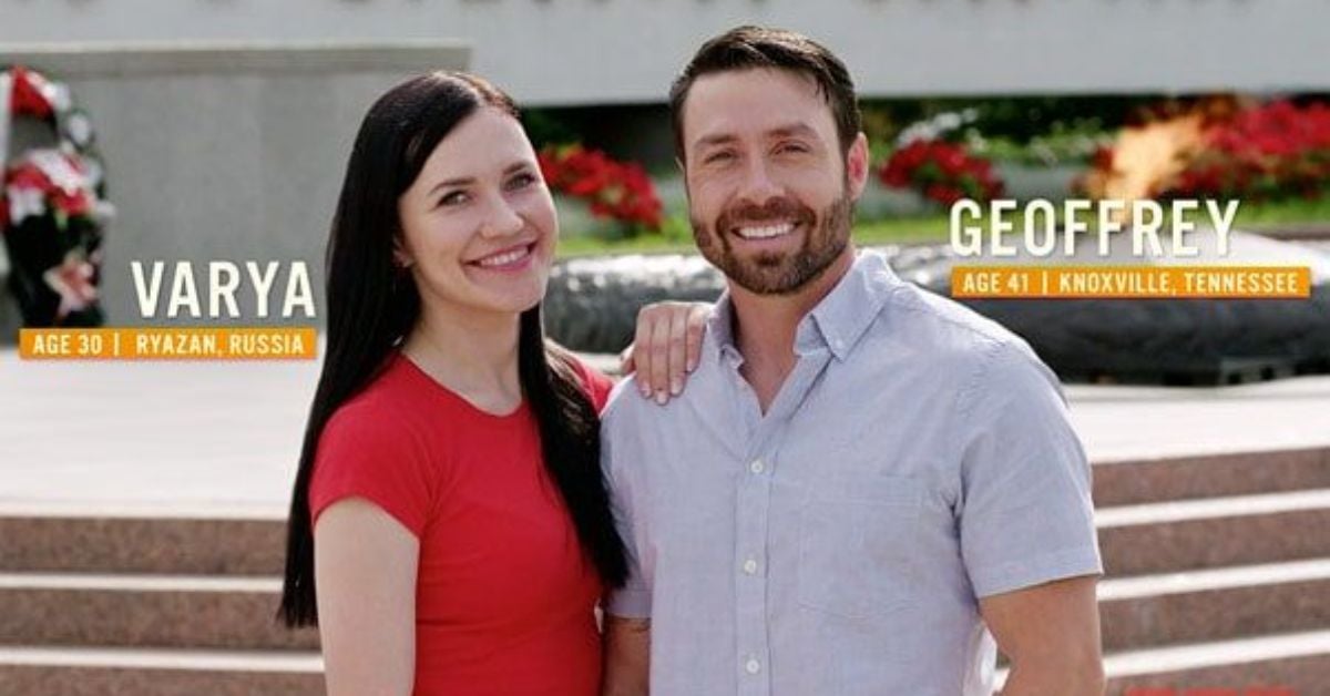 Varya Malina and Geoffrey Paschel stand together and pose in Russia for promo for '90 Day Fiancé: Before the 90 Days' on TLC.