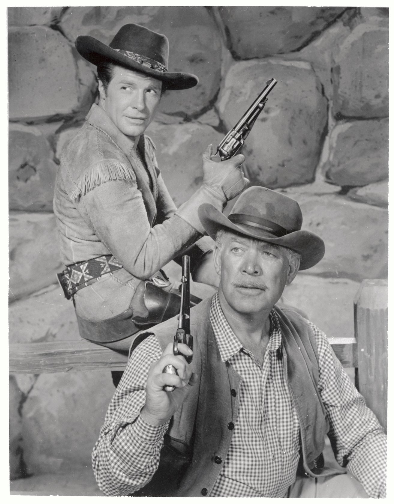 Ward Bond and Robert Horton in 'Wagon Train'