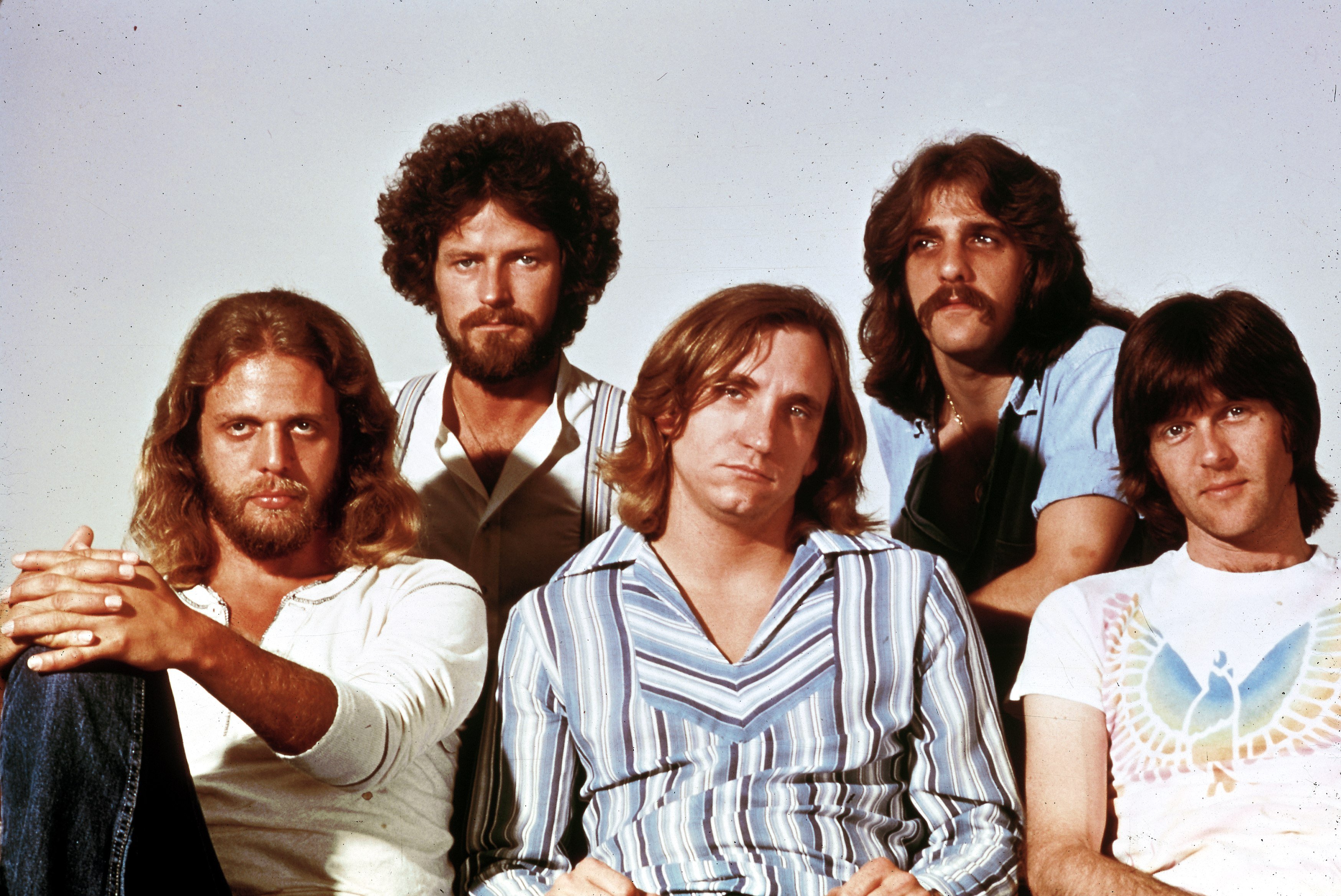 The Eagles sitting during the "Hotel California" era
