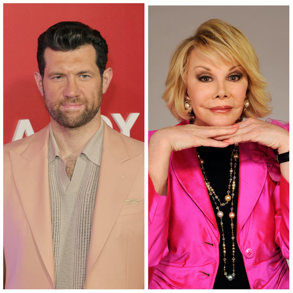 Billy Eichner and Joan Rivers posed at events
